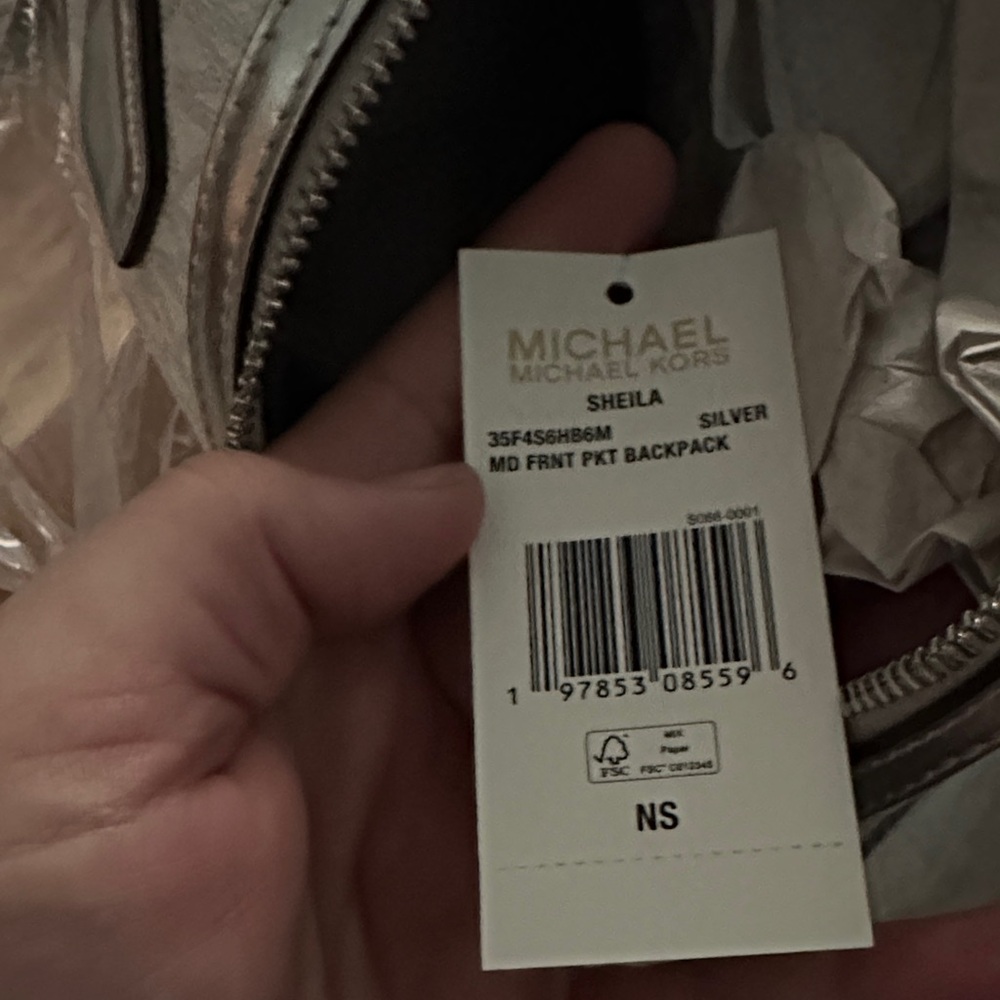 Michael Kors White Monogram Backpack Dome-Shaped Design NWT ( No Box ) Sheila - Picture 17 of 17